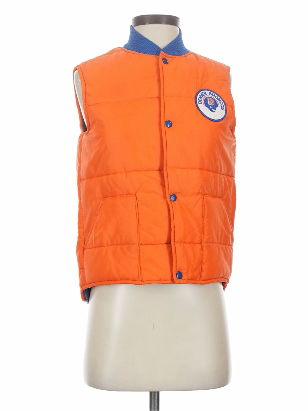 Vintage Denver Broncos Stahl Urban NFL Orange Puffer Vest L
